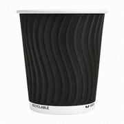 Gobelet carton double paroi noir, vue de face