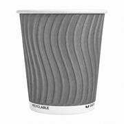 Gobelet carton double paroi gris, vue de face