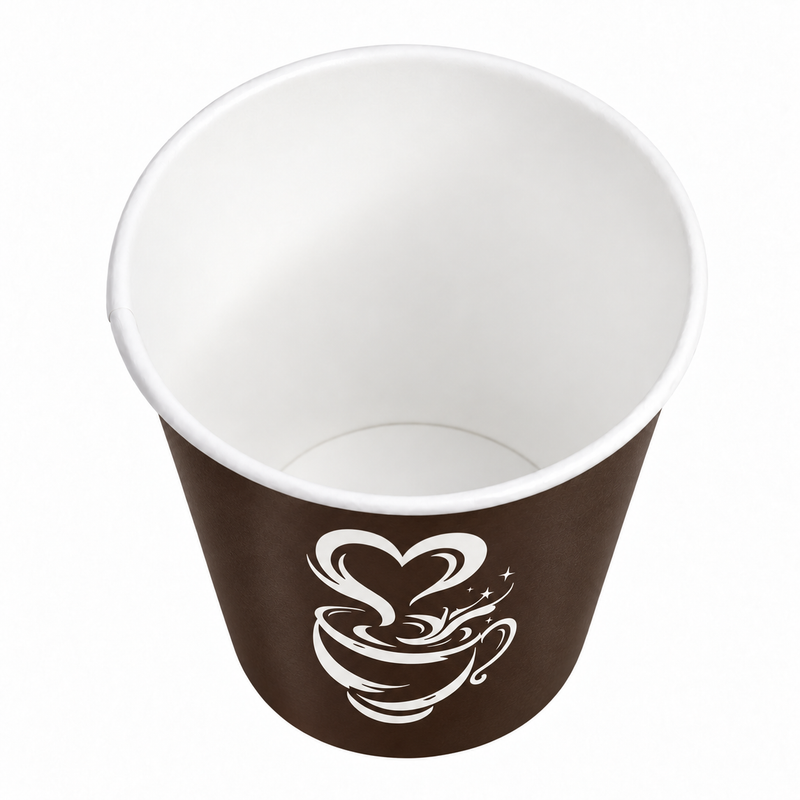 Gobelet carton Barista brun à motif tasse, vue d'ensemble